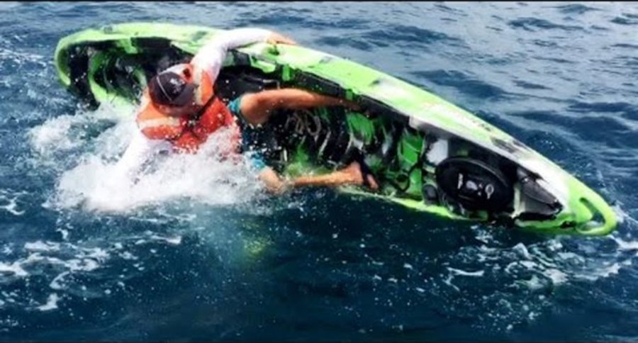 Watch shark flip over kayaker in middle of ocean kayaksboats